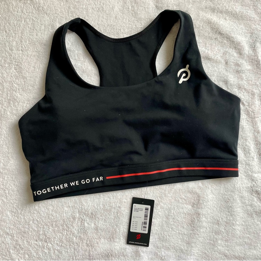 Peloton Black Athletic Sports Bra with Supportive Design